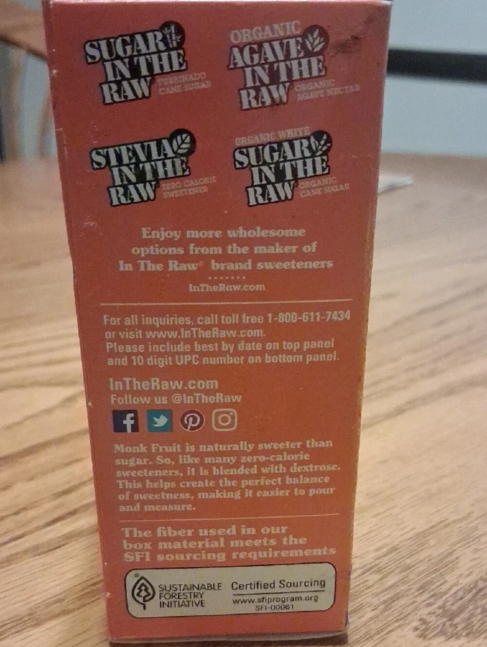 Monk Fruit In The Raw Zero Calorie Sweetener - Orange & Red Packaging